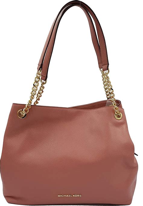 michael kors women's jet set chain pebbled leather shoulder handbag|Michael Kors leather shoulder bag.